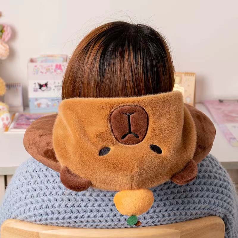 Kawaii U-Shaped Capybara Travel Neck Pillow Plush Toy Triver