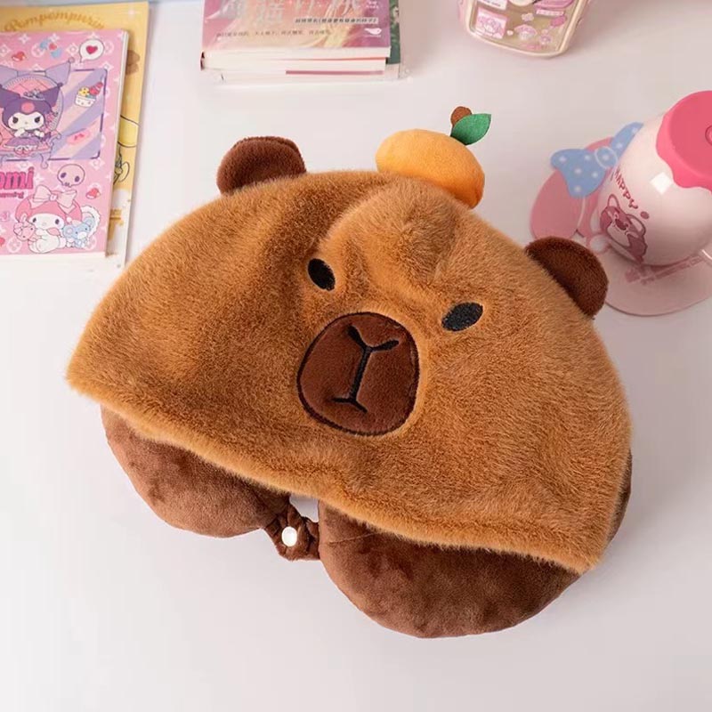 Kawaii U-Shaped Capybara Travel Neck Pillow Plush Toy Triver