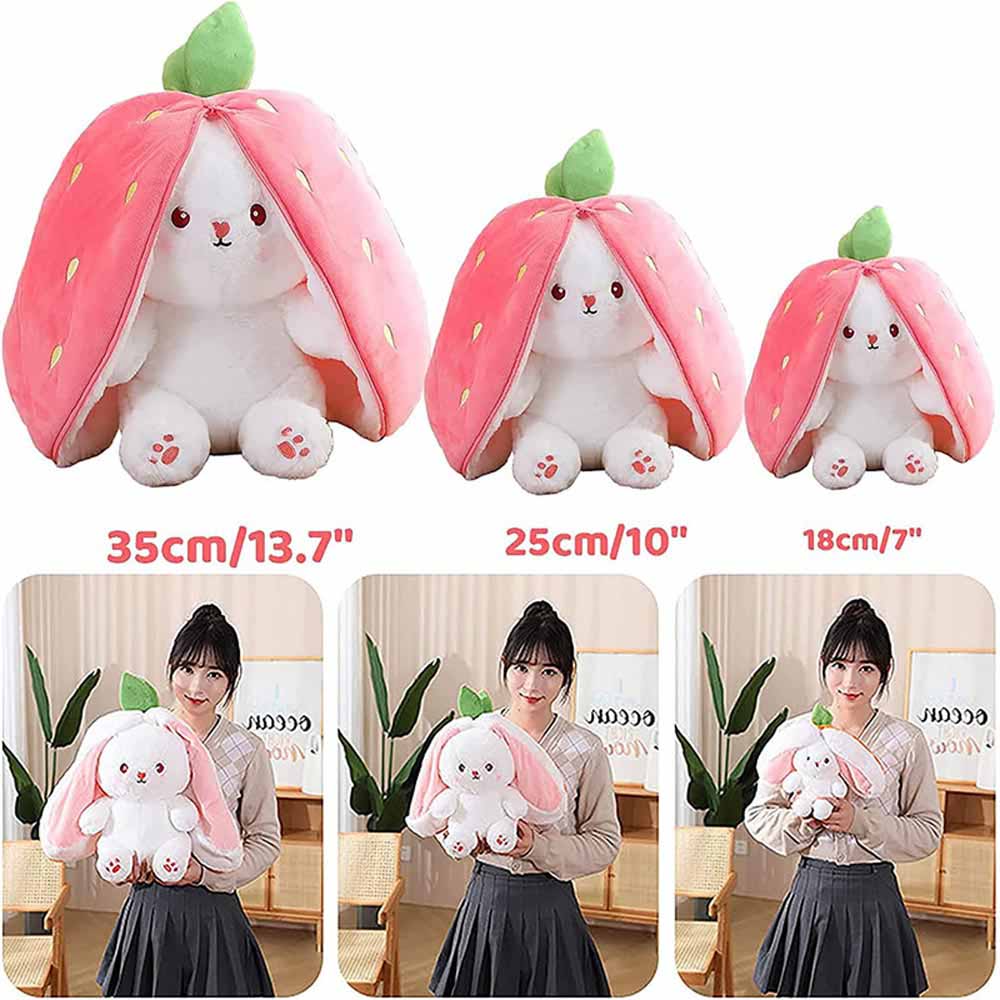 Reversible Strawberry Carrot Bunny Plush Toys Rabbit Easter Gifts toy triver
