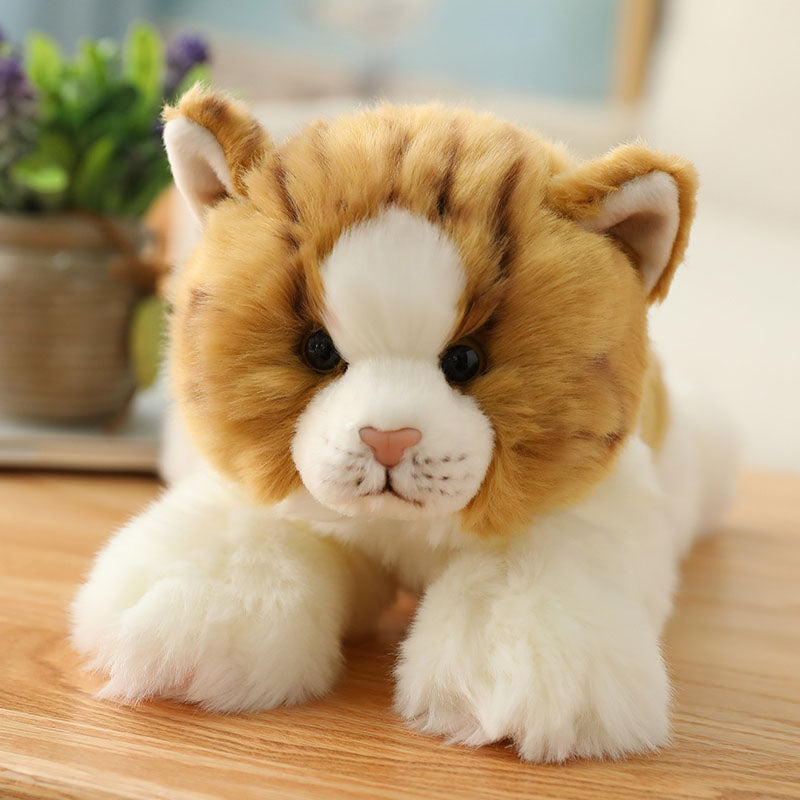 Realistic Cute Orange Cat Plush Toy toy triver