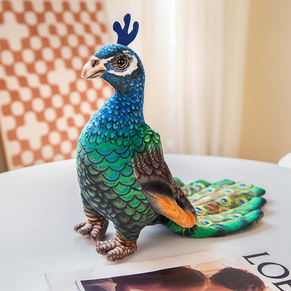 Realistic Peacock Stuffed Animal Toy Triver