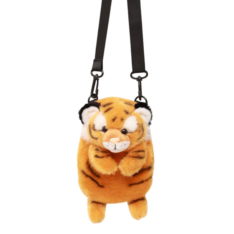 Realistic Tiger Crossbody Shoulder Plush Bag toy triver