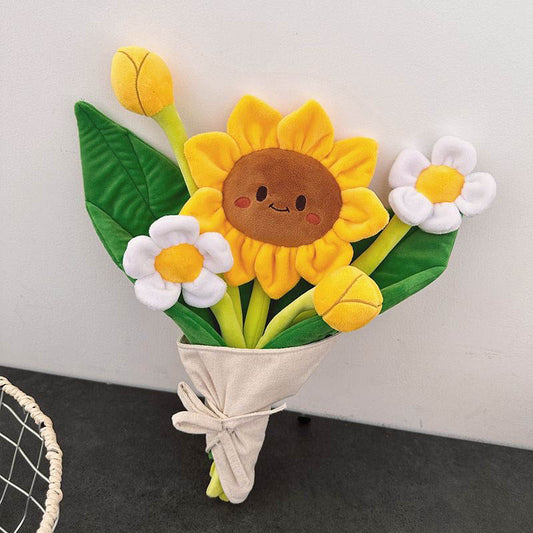 Smiling Sunflower Plush Bouquet toy triver