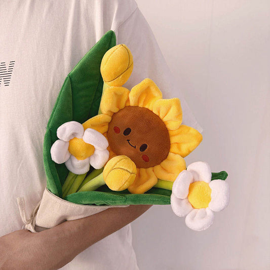 Smiling Sunflower Plush Bouquet toy triver