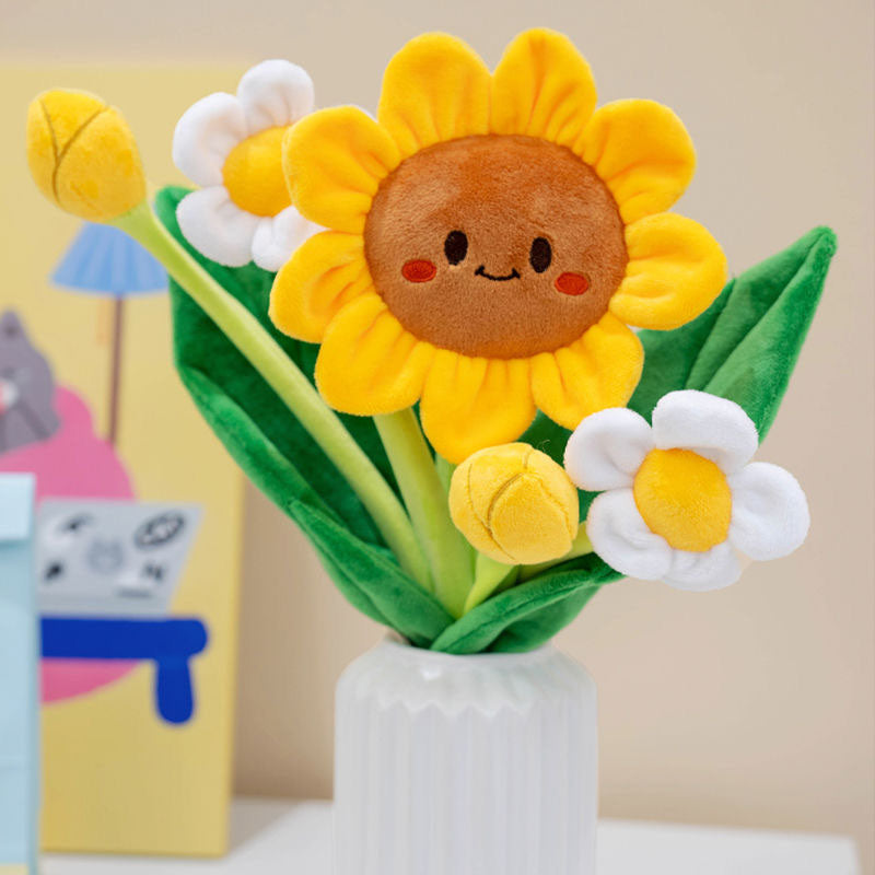 Smiling Sunflower Plush Bouquet toy triver