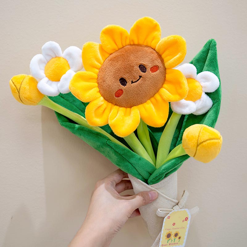 Smiling Sunflower Plush Bouquet toy triver