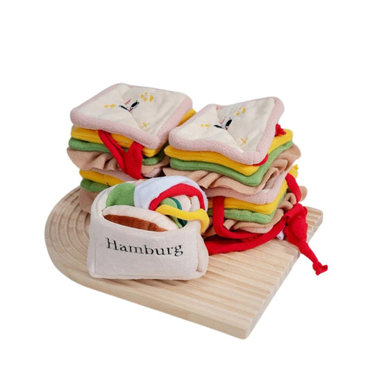 Squeaky Hamburger Sandwich Dog Toys toy triver