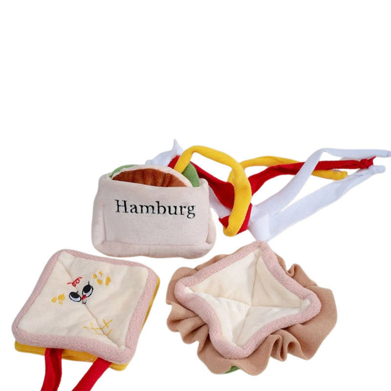 Squeaky Hamburger Sandwich Dog Toys toy triver