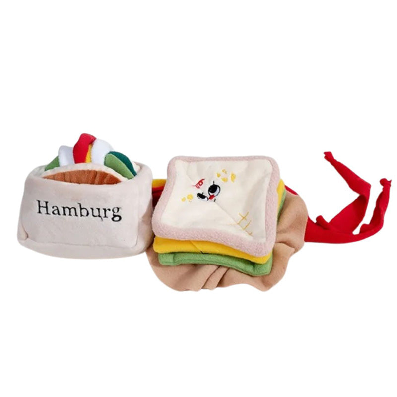 Squeaky Hamburger Sandwich Dog Toys toy triver