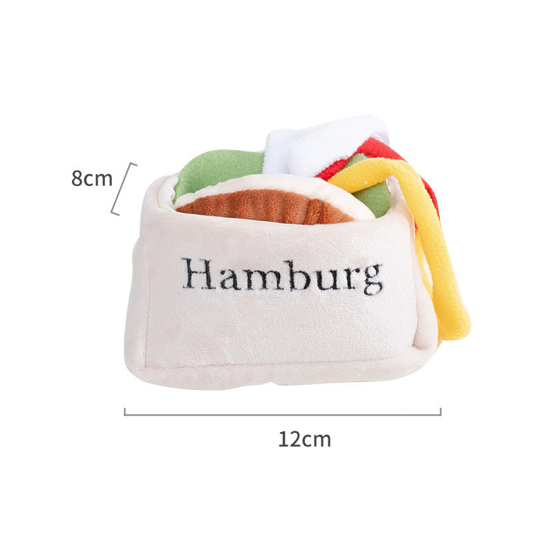 Squeaky Hamburger Sandwich Dog Toys toy triver