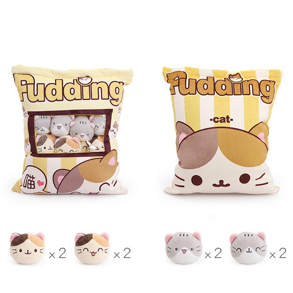 A Bag of Kawaii Pudding Cat Throw Pillow Plush Toy toy triver