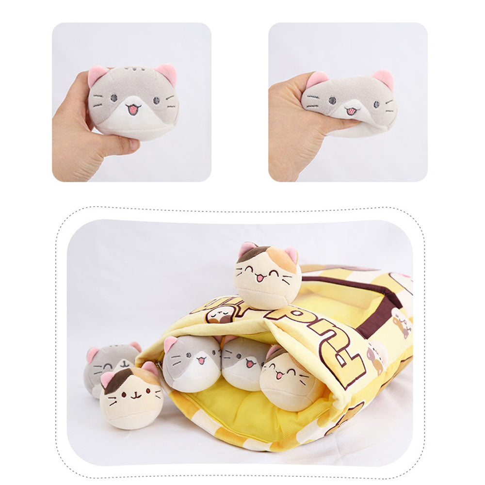 A Bag of Kawaii Pudding Cat Throw Pillow Plush Toy toy triver