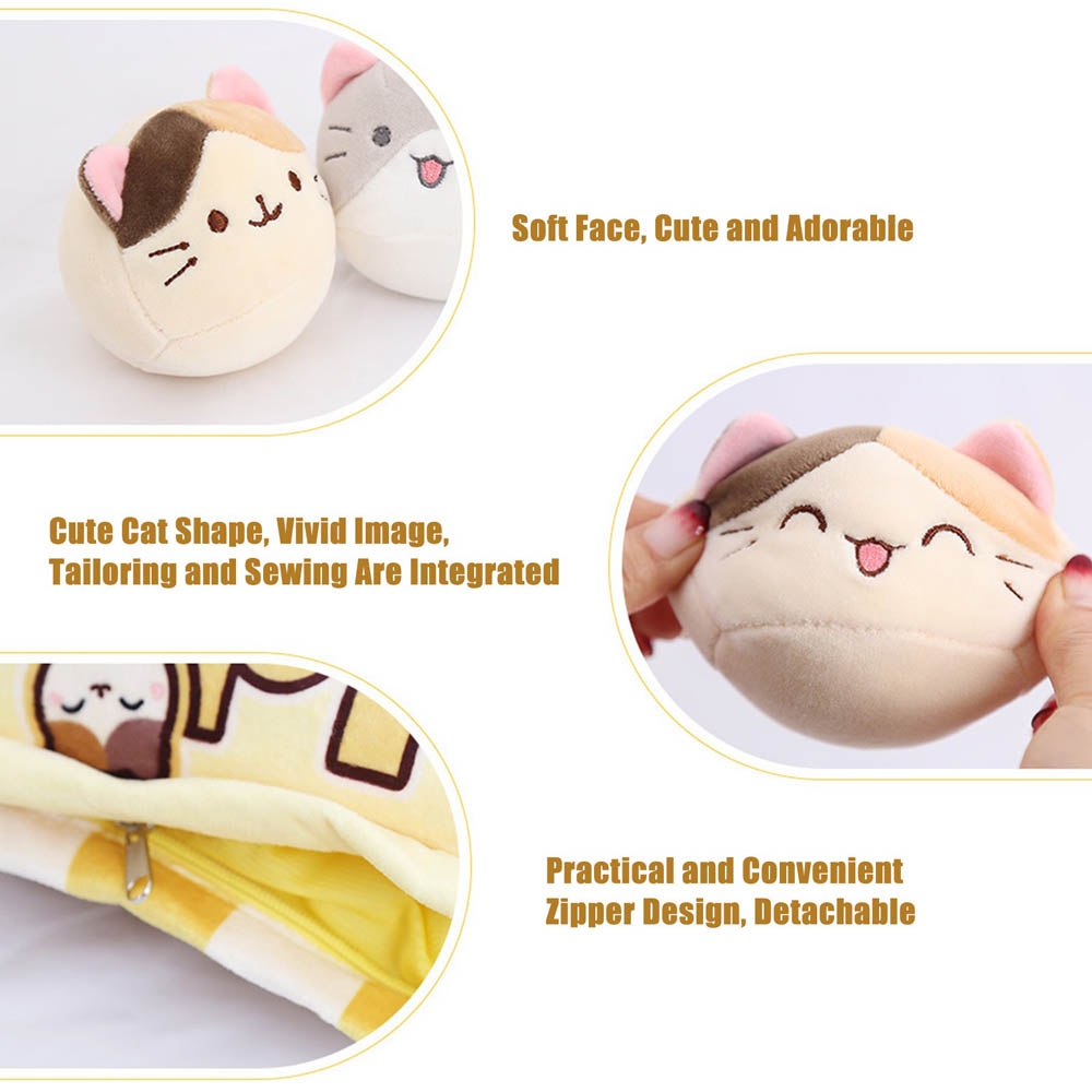 A Bag of Kawaii Pudding Cat Throw Pillow Plush Toy toy triver