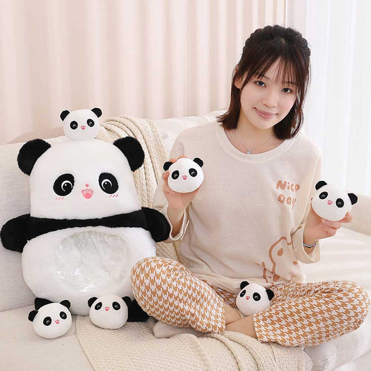 A Bag of Kawaii Panda Stuffed Animal Throw Pillow Toy Triver