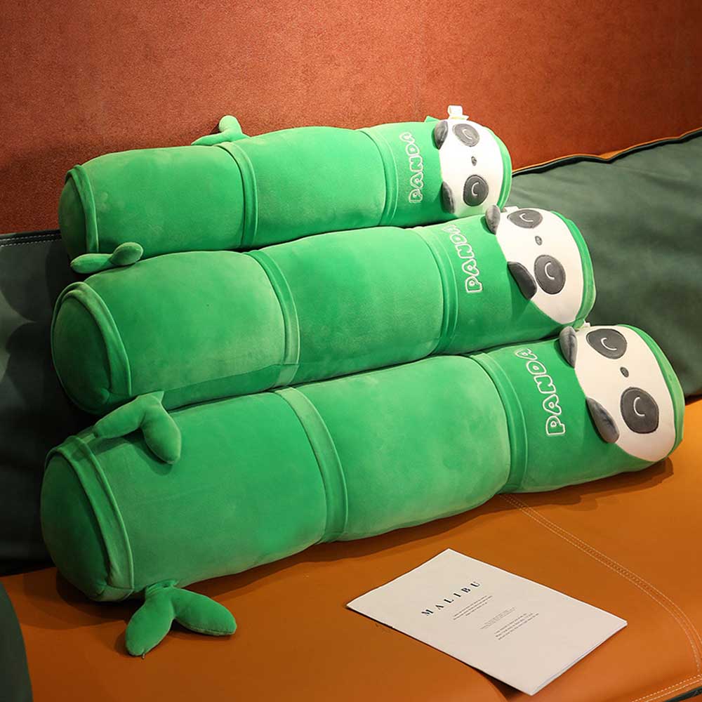 Bamboo Panda Stuffed Animal Bolster Pillow toy triver
