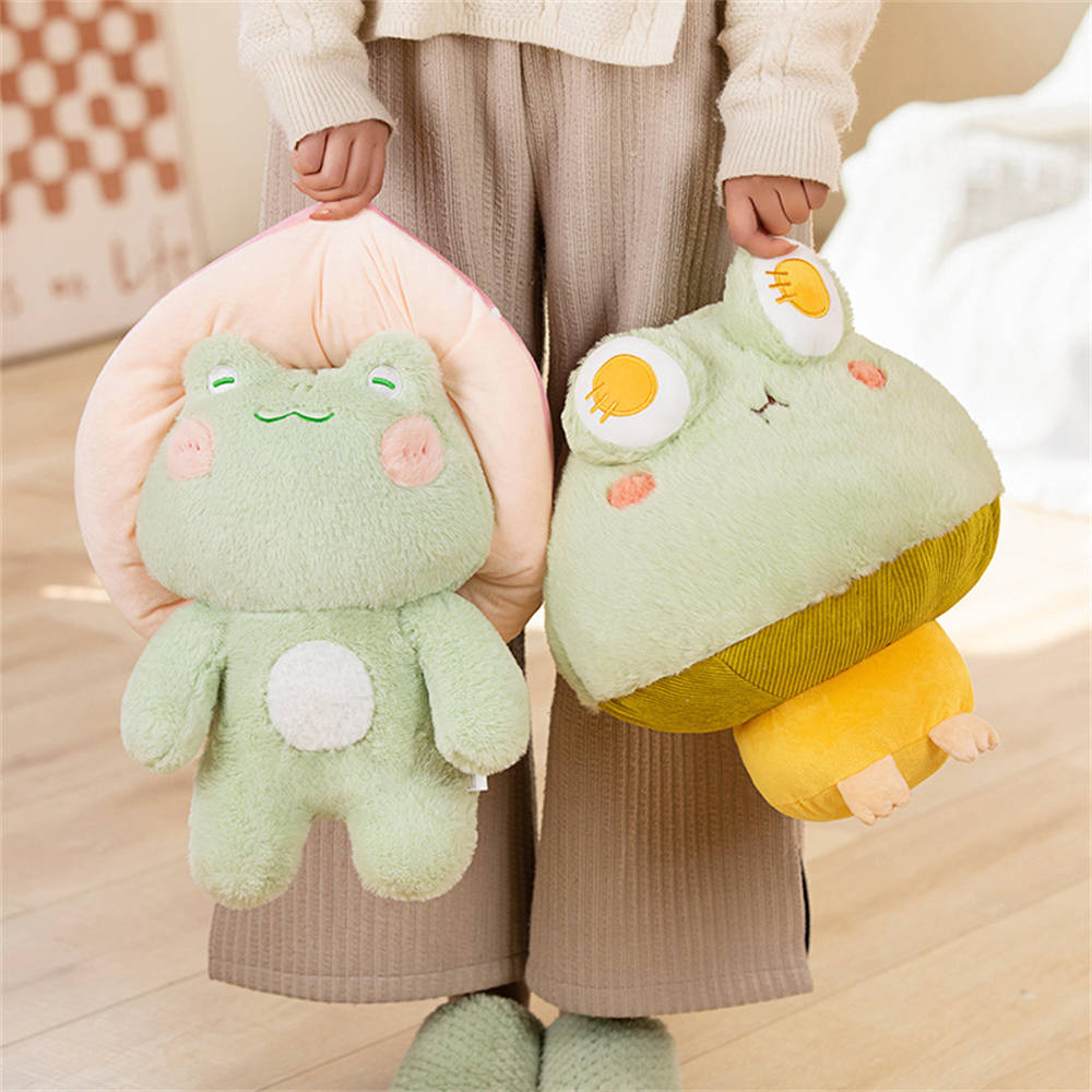 Cuddle Frog Funny Mushroom Frog Plush Toy - Cute Kawaii Froggy Stuffed Animal Gift ...