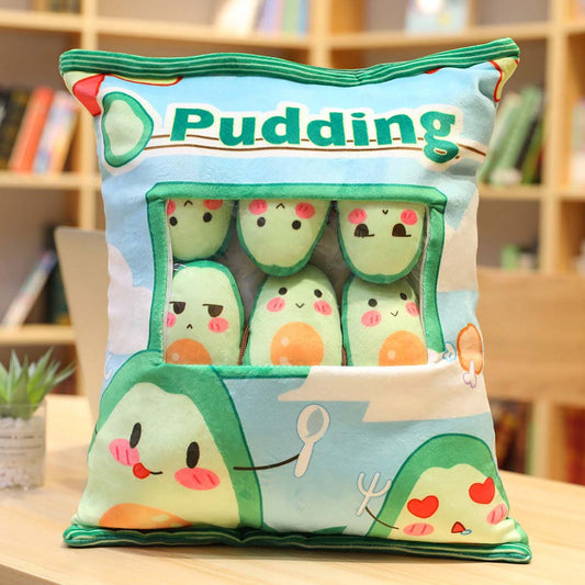 A Bag of Kawaii Avocado Throw Pillow Plush Toys Stuffed Doll toy triver