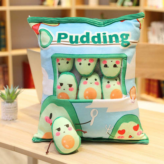 A Bag of Kawaii Avocado Throw Pillow Plush Toys Stuffed Doll toy triver