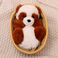 Kawaii Baby Panda In Basket Stuffed Animal Plush toy triver