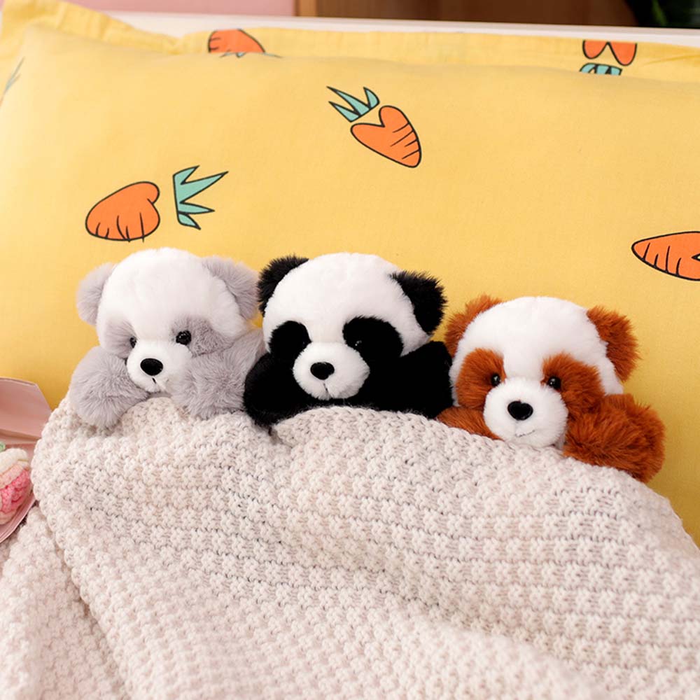 Kawaii Baby Panda In Basket Stuffed Animal Plush toy triver