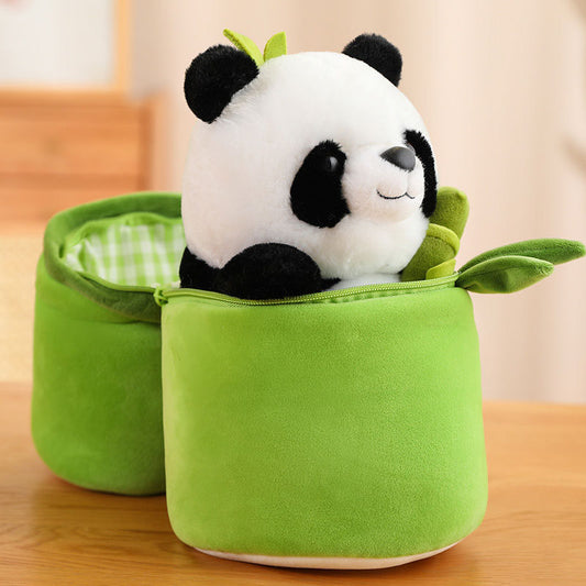 Kawaiii Panda In Bamboo Bag Plush Toy Toy Triver
