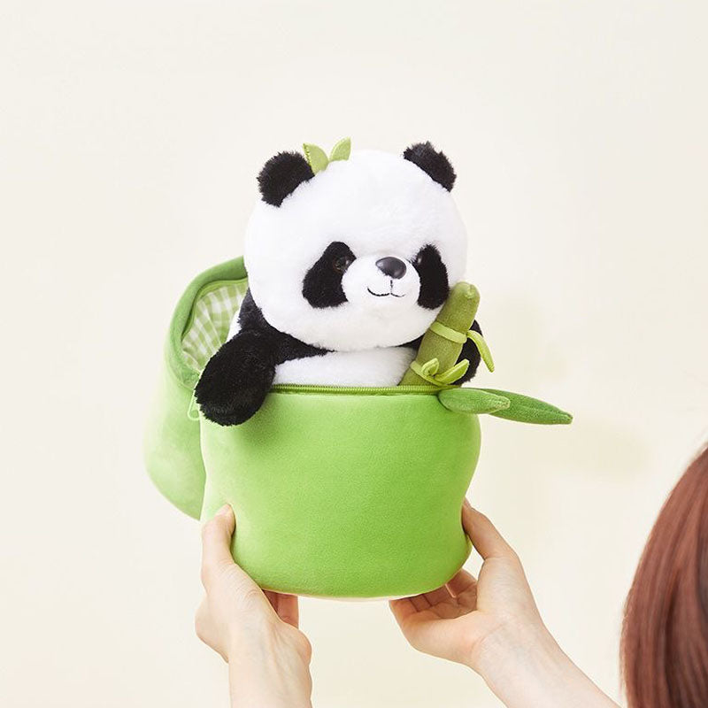 Kawaiii Panda In Bamboo Bag Plush Toy Toy Triver