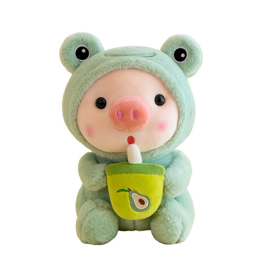 Kawaii Pig Cosplay Frog Boba Avocado Tea Plush Toy toy triver
