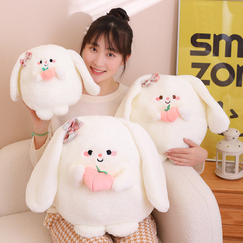 Peach Bunny Plush Toy toy triver