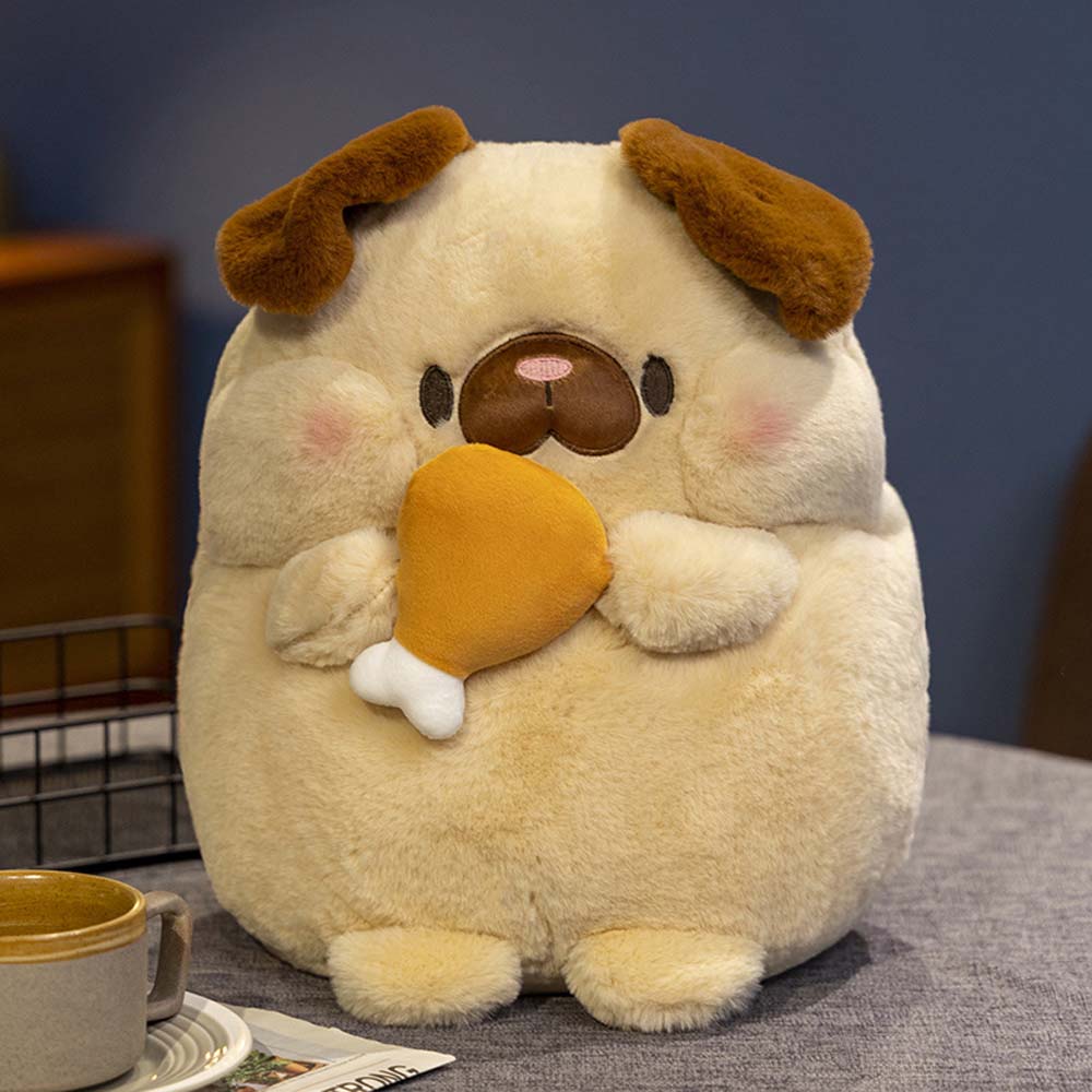 Pugly Pug with Chicken Leg Stuffed Animal – Toy Triver