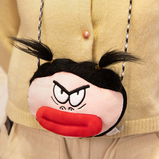 Funny Red Lip Ugly Girl Crossbody Shoulder Bag toy triver