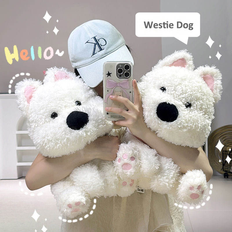 White Westie Stuffed Animal toy triver